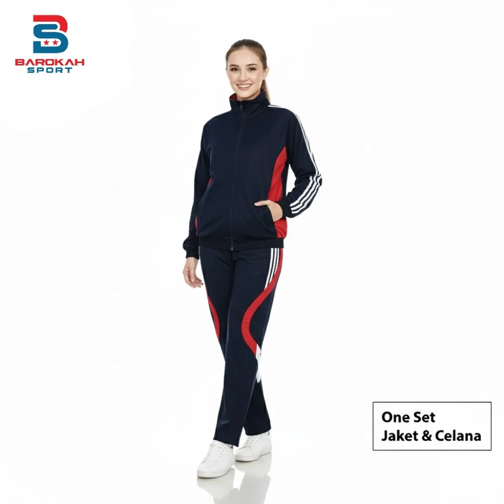 HM Barokah - One Set Jaket Training Pria Wanita Setelan Seragam Jaket Celana One Set Olahraga Gym Running Sauna Pria Dewasa