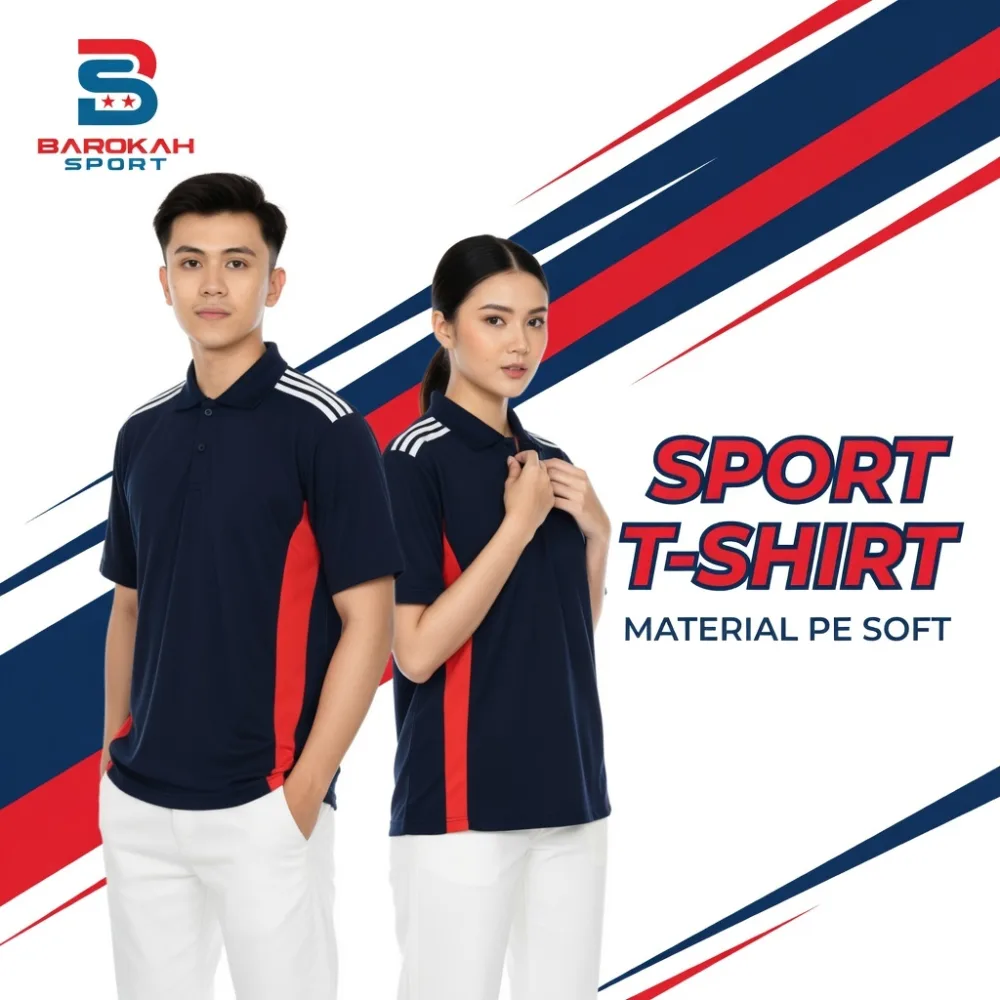 HM Barokah - Kaos Olahraga Tangan Pendek Pria Wanita Baju Atasan Olahraga Unisex Pakaian Olahraga baju fitnes kaos senam lari running