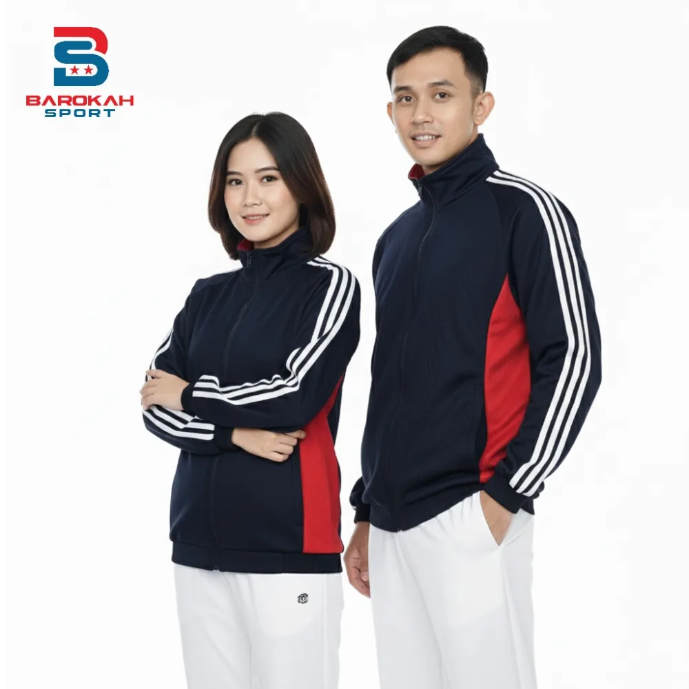 HM Barokah - Jaket Olahraga Laki Laki Perempuan Jaket Training Unisex Jaket Trening Jacket Sport Trening Running Jogging Senam Gym Fitness Sepeda