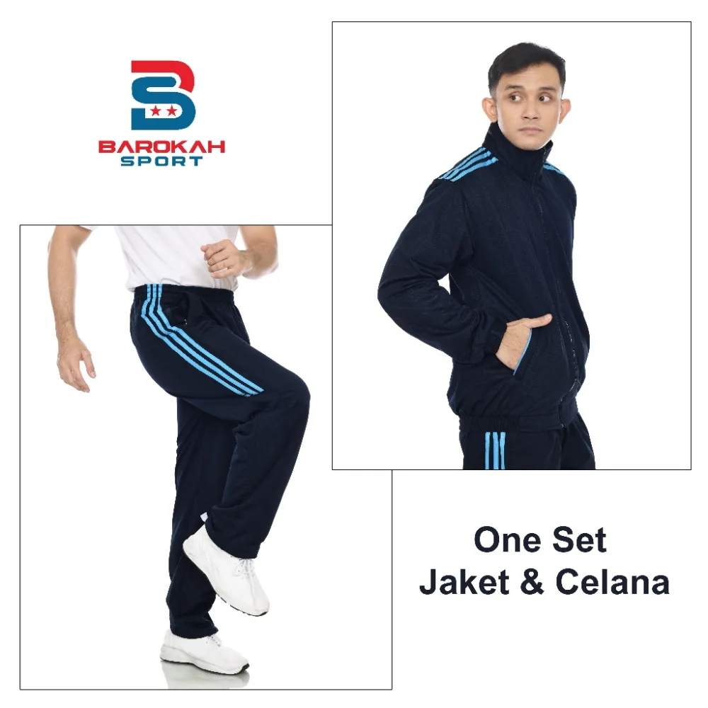 Setelan Olahraga Pria Seragam Olahraga Tim Setelan Jaket Celana Sport Training Trening Senam Running Gym Fitness Outdoor Windbreaker