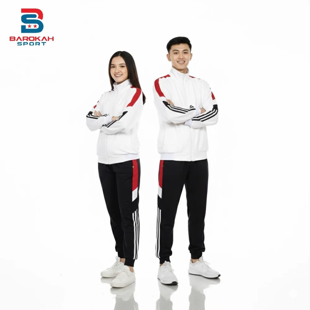 HM Barokah - Setelan Olahraga Pria Wanita Training One Set Jaket Celana Olahraga Unisex Seragam Pakaian Sport Olahraga Running Gym Fitness