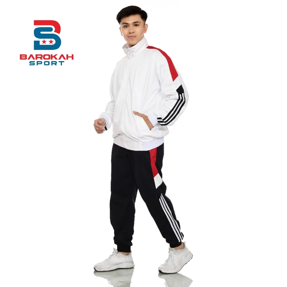 HM Barokah - Setelan Olahraga Pria Wanita Training One Set Jaket Celana Olahraga Unisex Seragam Pakaian Sport Olahraga Running Gym Fitness