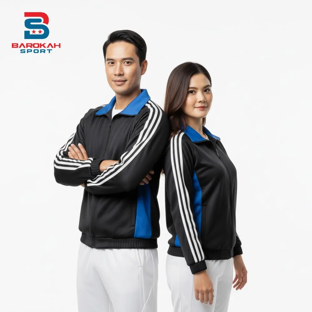 HM Barokah - Jaket Olahraga Laki Laki Perempuan Jaket Training Unisex Jaket Trening Jacket Sport Trening Running Jogging Senam Gym Fitness Sepeda