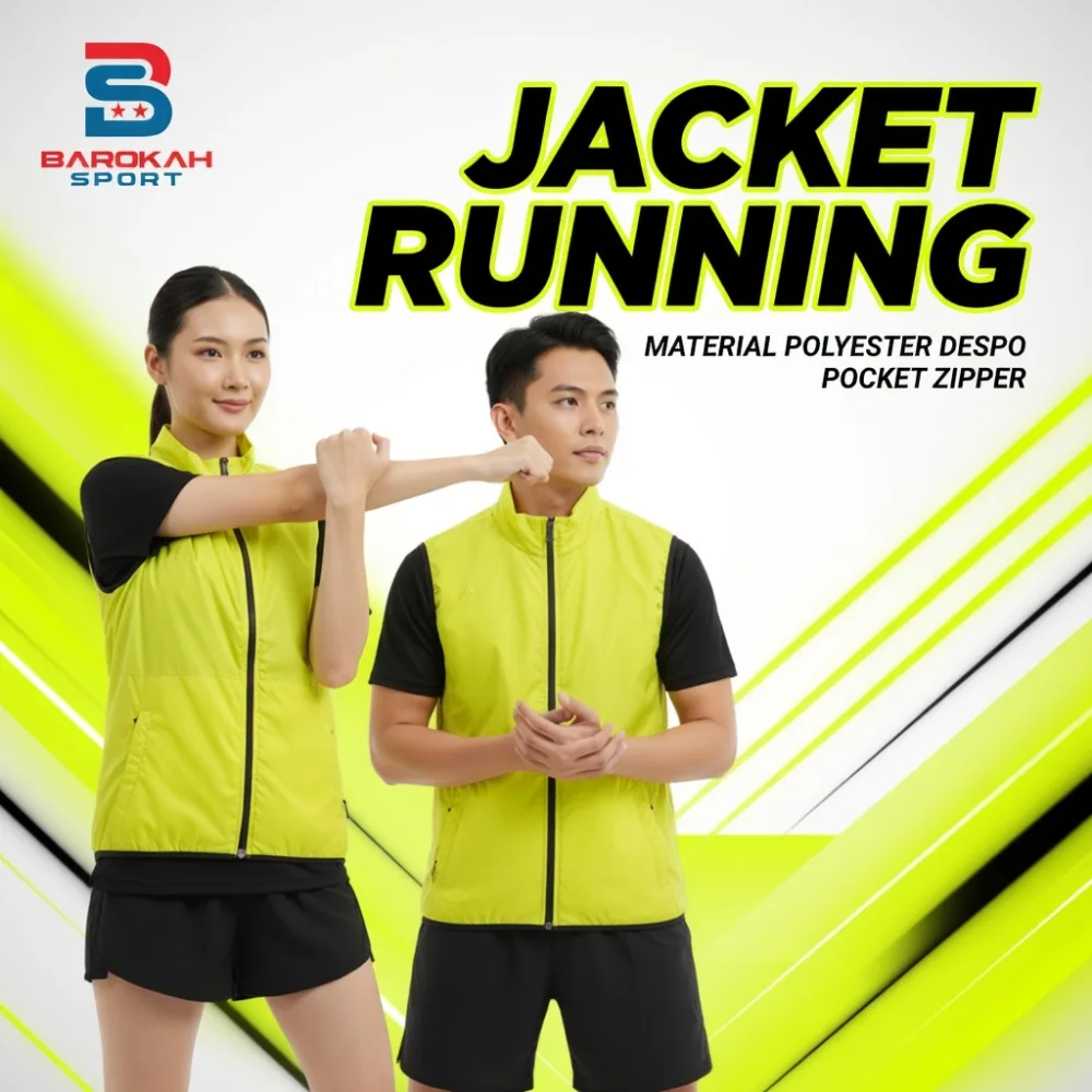 Jaket Olahraga Rompi Parasut Jogging Vest Jacket Running