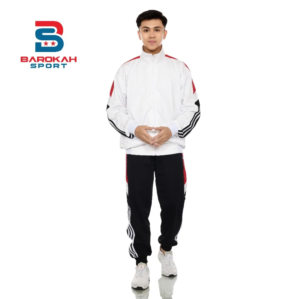 HM Barokah - Setelan Olahraga Pria Wanita Training One Set Jaket Celana Olahraga Unisex Seragam Pakaian Sport Olahraga Running Gym Fitness