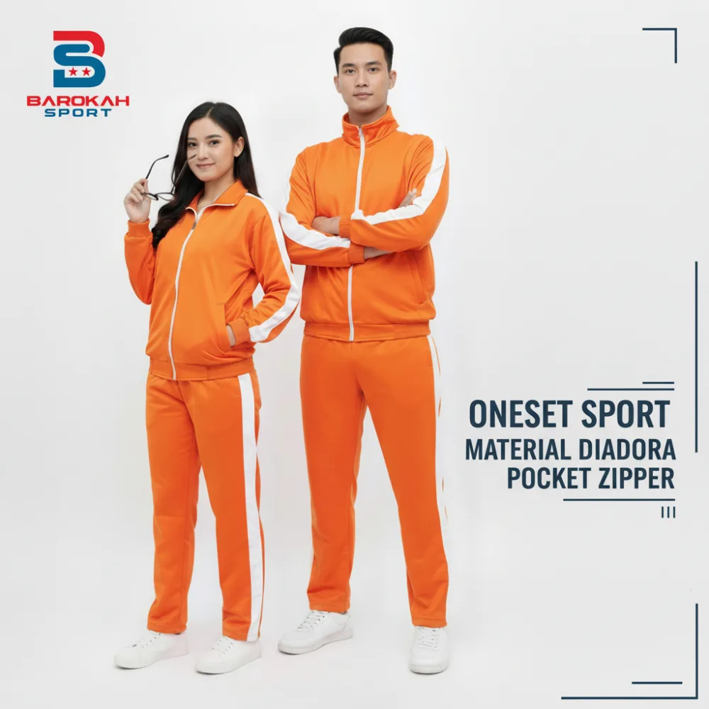 HM Barokah - Setelan Jaket Celana Olahraga Pria Wanita One set Seragam Olahraga Laki Laki Perempuan Dewasa Running Gym Fitness Jogging