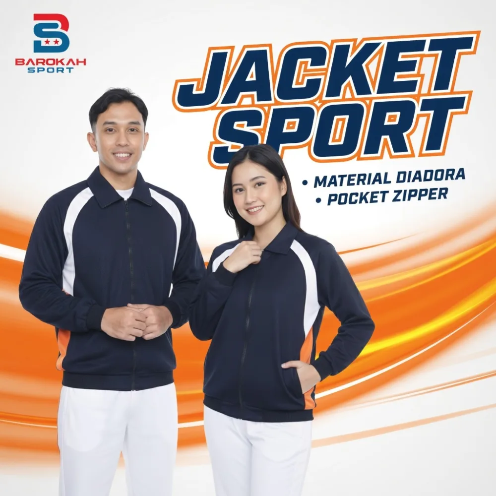HM Barokah - Jaket Olahraga Pria Wanita Jaket Training Laki Laki Perempuan Atasan Jaket lari senam gym jogging