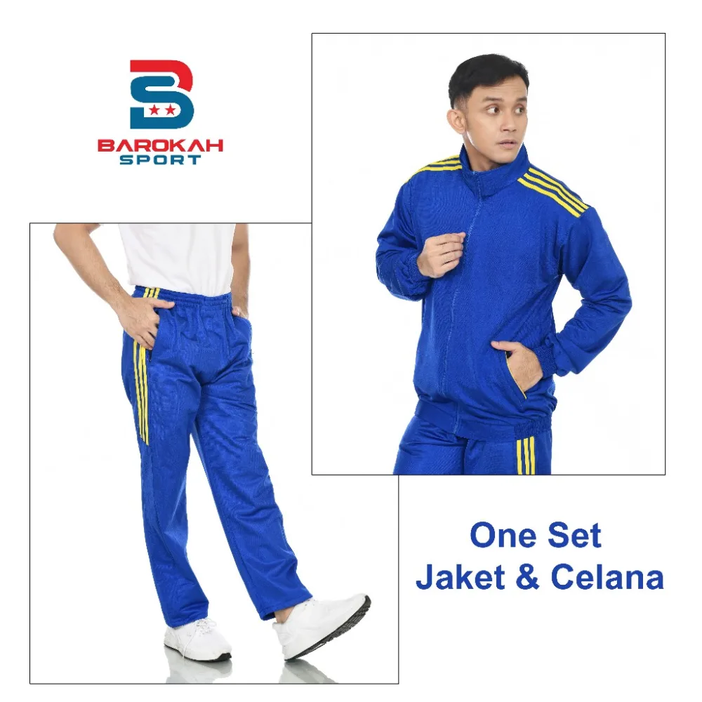 Setelan Olahraga Pria Seragam Olahraga Tim Setelan Jaket Celana Sport Training Trening Senam Running Gym Fitness Outdoor Windbreaker