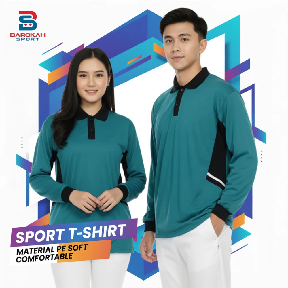 Kaos Olahraga Tangan Panjang Baju Atasan Olahraga Senam fitnes kaos senam gym lari running