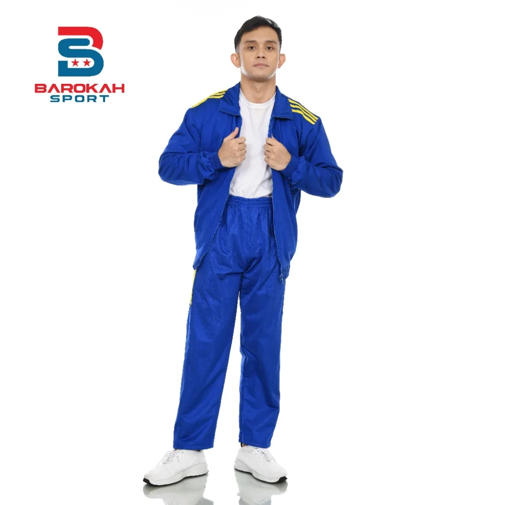 Setelan Olahraga Pria Seragam Olahraga Tim Setelan Jaket Celana Sport Training Trening Senam Running Gym Fitness Outdoor Windbreaker