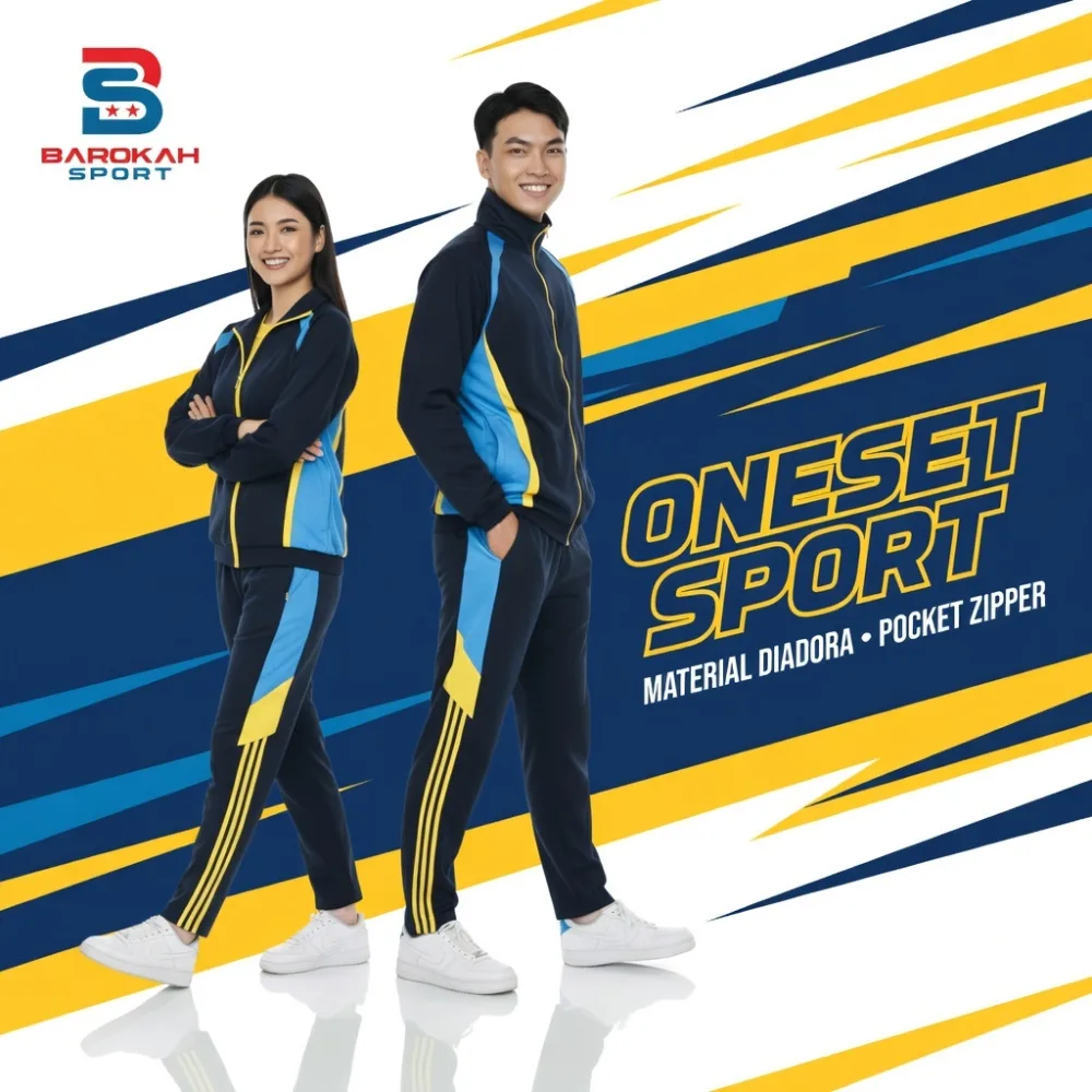 HM Barokah - One set olahraga Pria Wanita Setelan olahraga Unisex jaket celana jaket training jaket trening celana trening seragam olahraga gym jogging running cycling