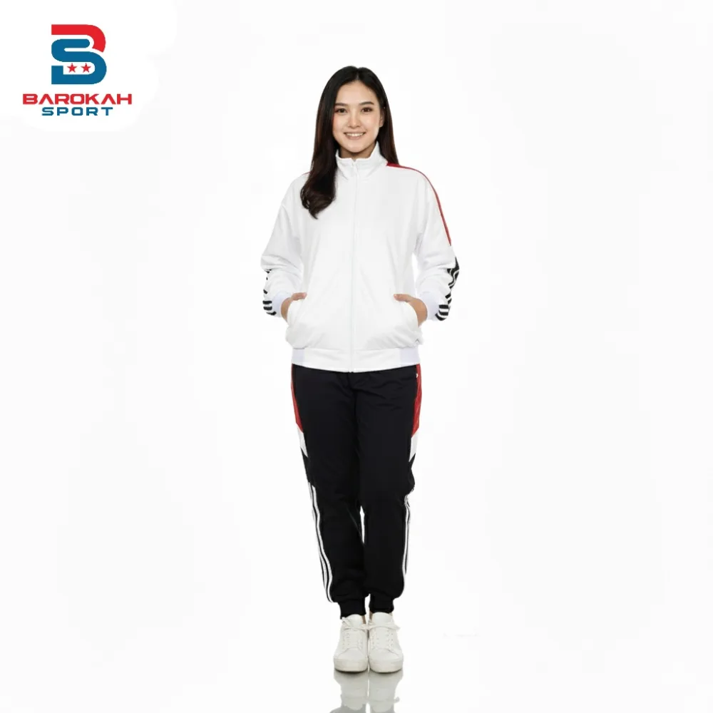 HM Barokah - Setelan Olahraga Pria Wanita Training One Set Jaket Celana Olahraga Unisex Seragam Pakaian Sport Olahraga Running Gym Fitness
