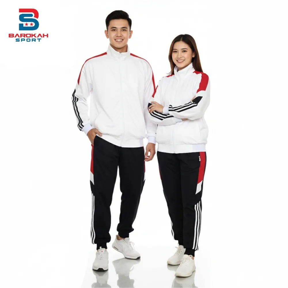 HM Barokah - Setelan Olahraga Pria Wanita Training One Set Jaket Celana Olahraga Unisex Seragam Pakaian Sport Olahraga Running Gym Fitness