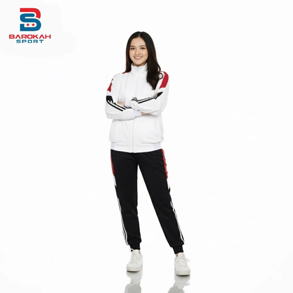 HM Barokah - Setelan Olahraga Pria Wanita Training One Set Jaket Celana Olahraga Unisex Seragam Pakaian Sport Olahraga Running Gym Fitness