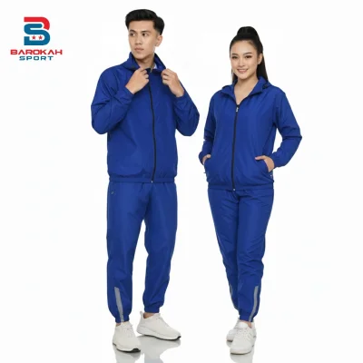HM Barokah -  One set Jaket dan Celana Parasut Setelan Jaket dan Celana Olahraga Parasut Pria Wanita jaket sauna suit running setelan olahraga parasut jogging gym