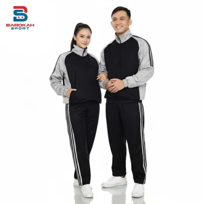 Hm Barokah - Setelan Pakaian Olahraga Pria Wanita One Set Jaket Celana Olahraga Unisex Seragam Pakaian Sport Olahraga Running Gym Fitness