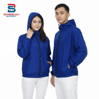 Jaket Parasut Waterproof Jacket Sauna Parasit Hoodie Jaket Olahraga Running Jogging Cycling Gym Pria Wanita