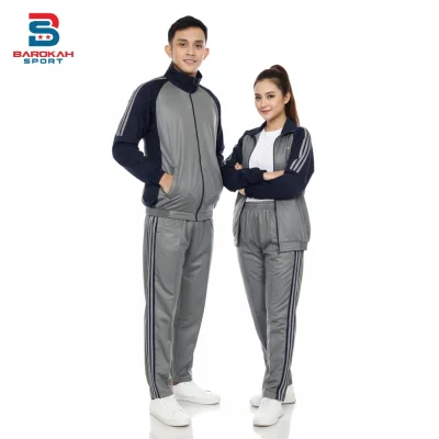 Hm Barokah - Setelan Pakaian Olahraga Pria Wanita One Set Jaket Celana Olahraga Unisex Seragam Pakaian Sport Olahraga Running Gym Fitness