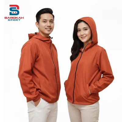 Jaket Parasut Waterproof Jacket Sauna Parasit Hoodie Jaket Olahraga Running Jogging Cycling Gym Pria Wanita