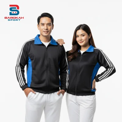 HM Barokah - Jaket Olahraga Laki Laki Perempuan Jaket Training Unisex Jaket Trening Jacket Sport Trening Running Jogging Senam Gym Fitness Sepeda