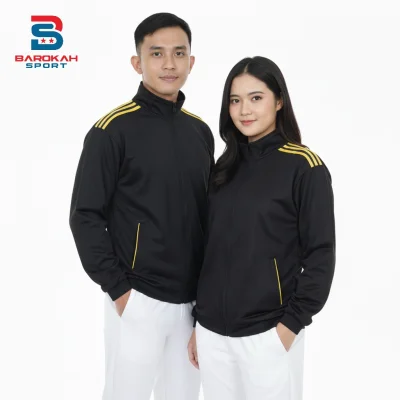 HM Barokah - Jaket Olahraga Pria Wanita Bahan Premium Jaket Training Sport Lari Gym Running Tracktop Casual Lengan Panjang