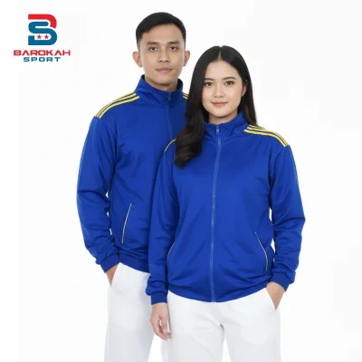 HM Barokah - Jaket Olahraga Pria Wanita Bahan Premium Jaket Training Sport Lari Gym Running Tracktop Casual Lengan Panjang