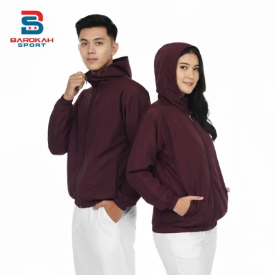 Jaket Parasut Waterproof Jacket Sauna Parasit Hoodie Jaket Olahraga Running Jogging Cycling Gym Pria Wanita