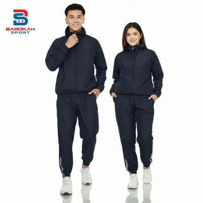 HM Barokah -  One set Jaket dan Celana Parasut Setelan Jaket dan Celana Olahraga Parasut Pria Wanita jaket sauna suit running setelan olahraga parasut jogging gym