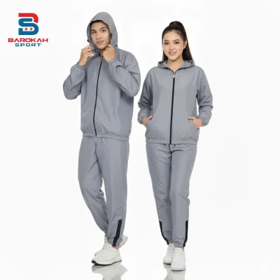 HM Barokah -  One set Jaket dan Celana Parasut Setelan Jaket dan Celana Olahraga Parasut Pria Wanita jaket sauna suit running setelan olahraga parasut jogging gym