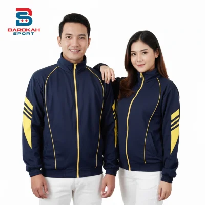 Jaket Olahraga Unisex Pria Wanita Tracktop Windbreaker untuk Running, Gym, Fitness & Bersepeda