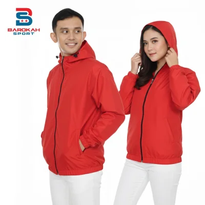 Jaket Parasut Waterproof Jacket Sauna Parasit Hoodie Jaket Olahraga Running Jogging Cycling Gym Pria Wanita
