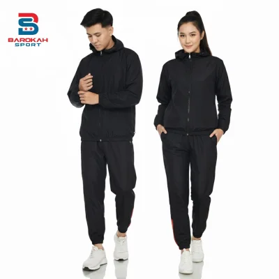 HM Barokah -  One set Jaket dan Celana Parasut Setelan Jaket dan Celana Olahraga Parasut Pria Wanita jaket sauna suit running setelan olahraga parasut jogging gym