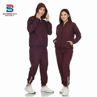 HM Barokah -  One set Jaket dan Celana Parasut Setelan Jaket dan Celana Olahraga Parasut Pria Wanita jaket sauna suit running setelan olahraga parasut jogging gym