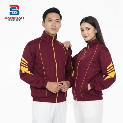 Jaket Olahraga Unisex Pria Wanita Tracktop Windbreaker untuk Running, Gym, Fitness & Bersepeda