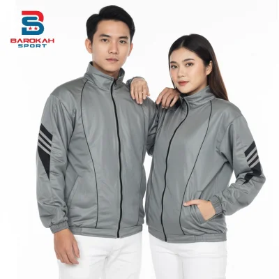 Jaket Olahraga Unisex Pria Wanita Tracktop Windbreaker untuk Running, Gym, Fitness & Bersepeda