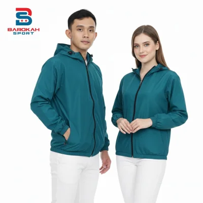 Jaket Parasut Waterproof Jacket Sauna Parasit Hoodie Jaket Olahraga Running Jogging Cycling Gym Pria Wanita