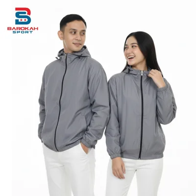 Jaket Parasut Waterproof Jacket Sauna Parasit Hoodie Jaket Olahraga Running Jogging Cycling Gym Pria Wanita