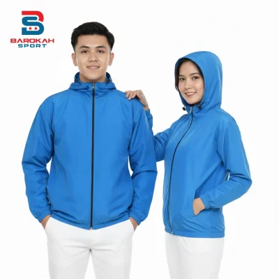 Jaket Parasut Waterproof Jacket Sauna Parasit Hoodie Jaket Olahraga Running Jogging Cycling Gym Pria Wanita