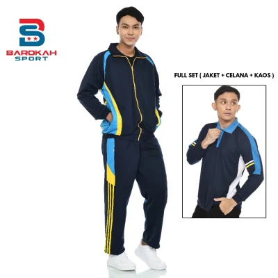 Full set paket stelan olahraga jaket celana kaos seragam olahraga jogging senam