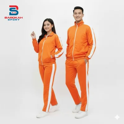 HM Barokah - Setelan Jaket Celana Olahraga Pria Wanita One set Seragam Olahraga Laki Laki Perempuan Dewasa Running Gym Fitness Jogging