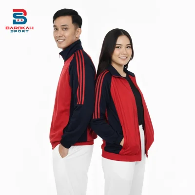 Jaket olahraga jaket training tracktop sport atasan pakaian olahraga running gym
