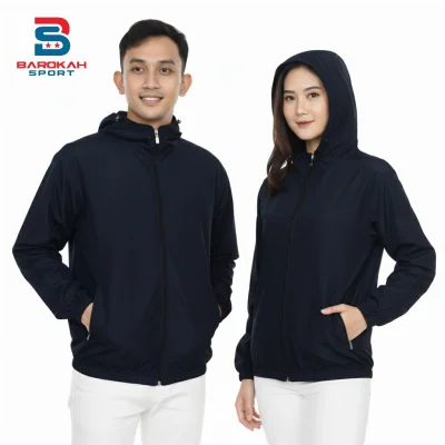 Jaket Parasut Waterproof Jacket Sauna Parasit Hoodie Jaket Olahraga Running Jogging Cycling Gym Pria Wanita