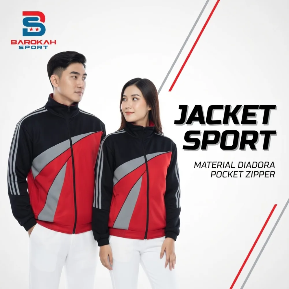 HM Barokah - Jaket Training  Pria Wanita Jaket Olahraga Laki-laki Perempuan