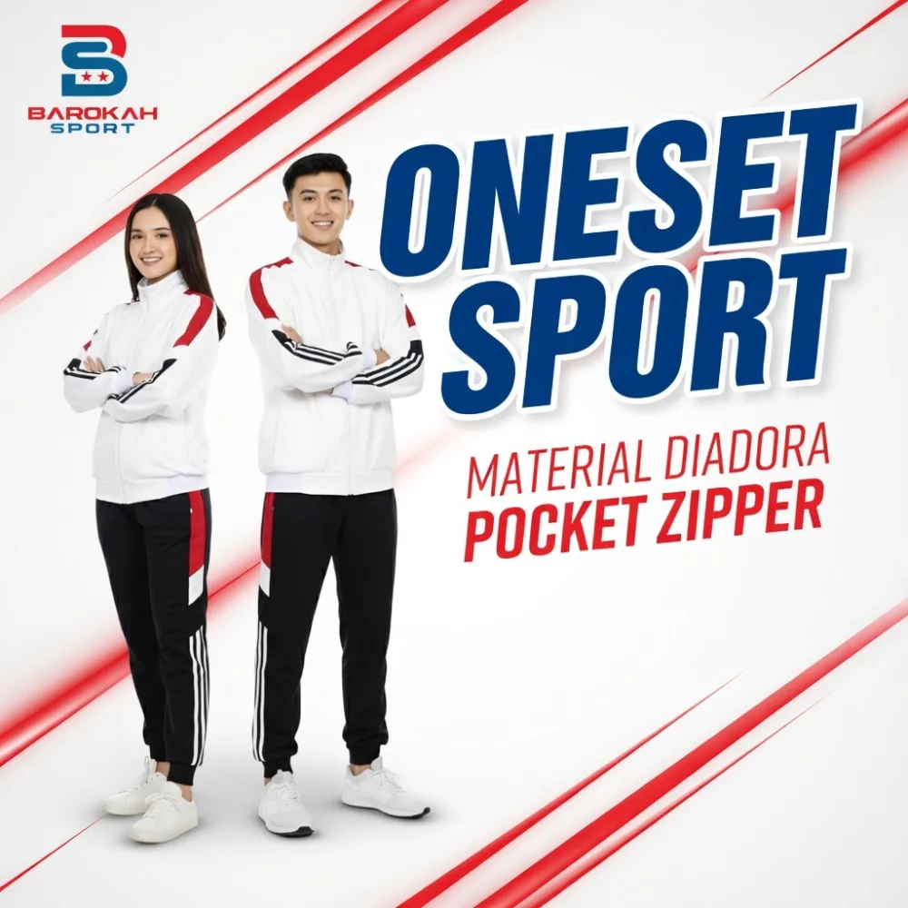 HM Barokah - Setelan Olahraga Pria Wanita Training One Set Jaket Celana Olahraga Unisex Seragam Pakaian Sport Olahraga Running Gym Fitness