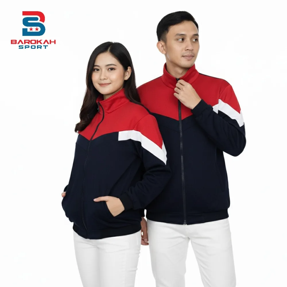HM Barokah - Jaket Olahraga Laki Laki Perempuan Jaket Training Unisex Jaket lari/bersepeda senam/jogging/running/gym/cycling