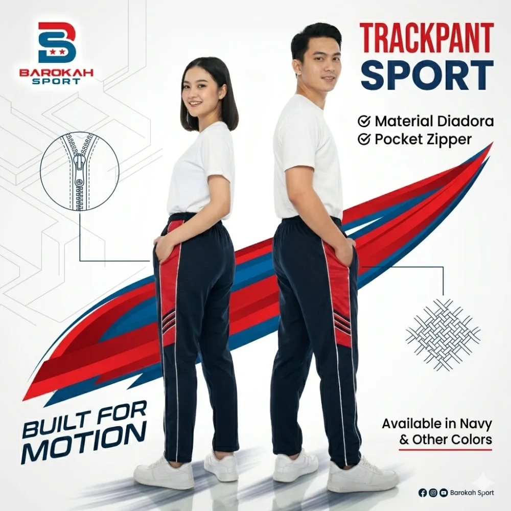 HM Barokah Celana Training Panjang Unisex Pria Wanita Trackpants Olahraga untuk Running, Gym & Fitness