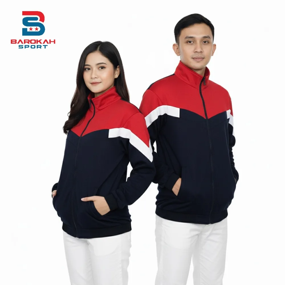 HM Barokah - Jaket Olahraga Laki Laki Perempuan Jaket Training Unisex Jaket lari/bersepeda senam/jogging/running/gym/cycling