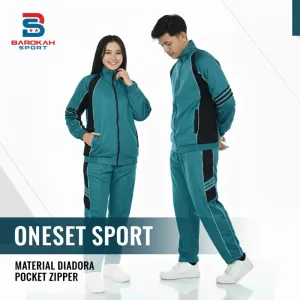 Setelan Training Olahraga Unisex Pria Wanita Jaket Celana Sport Outdoor untuk Running, Gym, Fitness & Senam