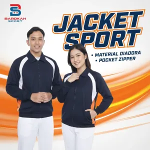 HM Barokah - Jaket Olahraga Pria Wanita Jaket Training Laki Laki Perempuan Atasan Jaket lari senam gym jogging