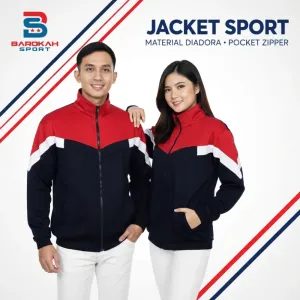 HM Barokah - Jaket Olahraga Laki Laki Perempuan Jaket Training Unisex Jaket lari/bersepeda senam/jogging/running/gym/cycling